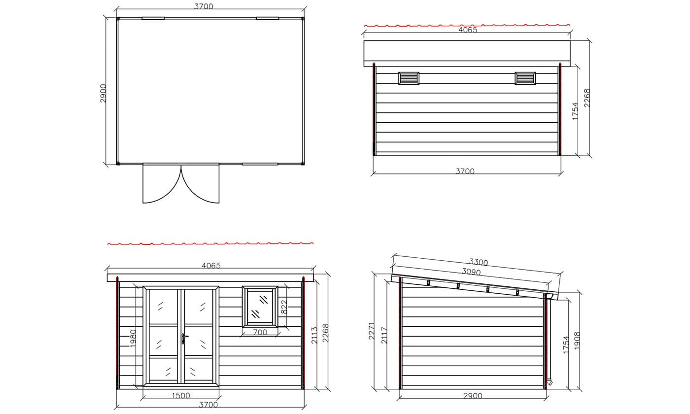 Abri de jardin composite Fira, toit monopente, 3.7x3m, 11.10m2 . Abri de jardin composite Fira, toit monopente, 3.7x3m, 11.10m2 – Image 2