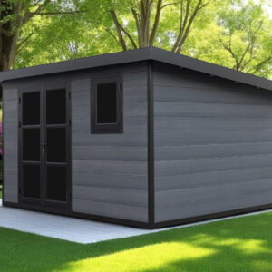 Abri de jardin composite Fira, toit monopente, 3.7x3m, 11.10m2