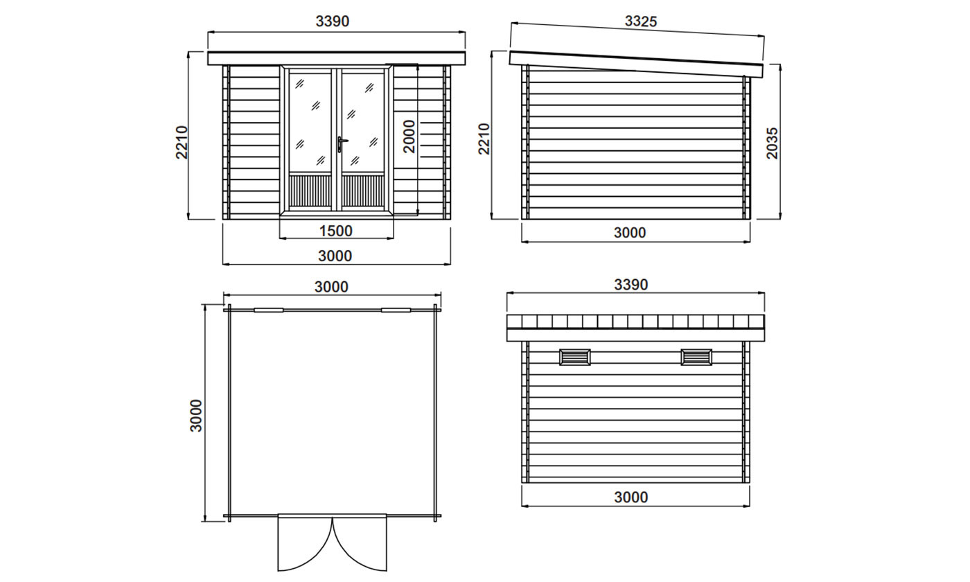 Abri de jardin composite Kanali, toit monopente, 3x3m, 9m2 .... Abri de jardin composite Kanali, toit monopente, 3x3m, 9m2 – Image 2