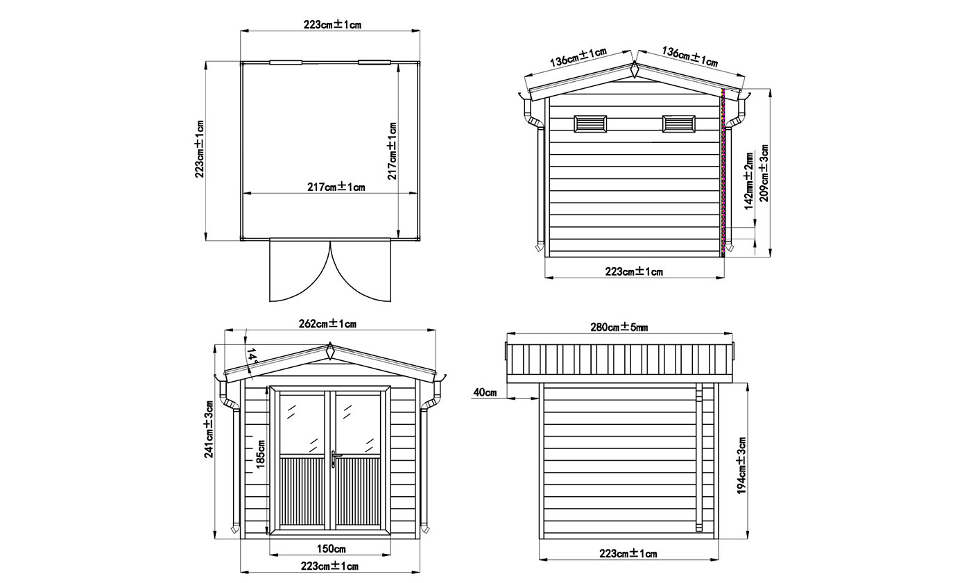 Abri de jardin composite Lans, toit 2 pentes, 2.23x2.23m, 4.97m2 .. Abri de jardin composite Lans, toit 2 pentes, 2.23x2.23m, 4.97m2 – Image 2