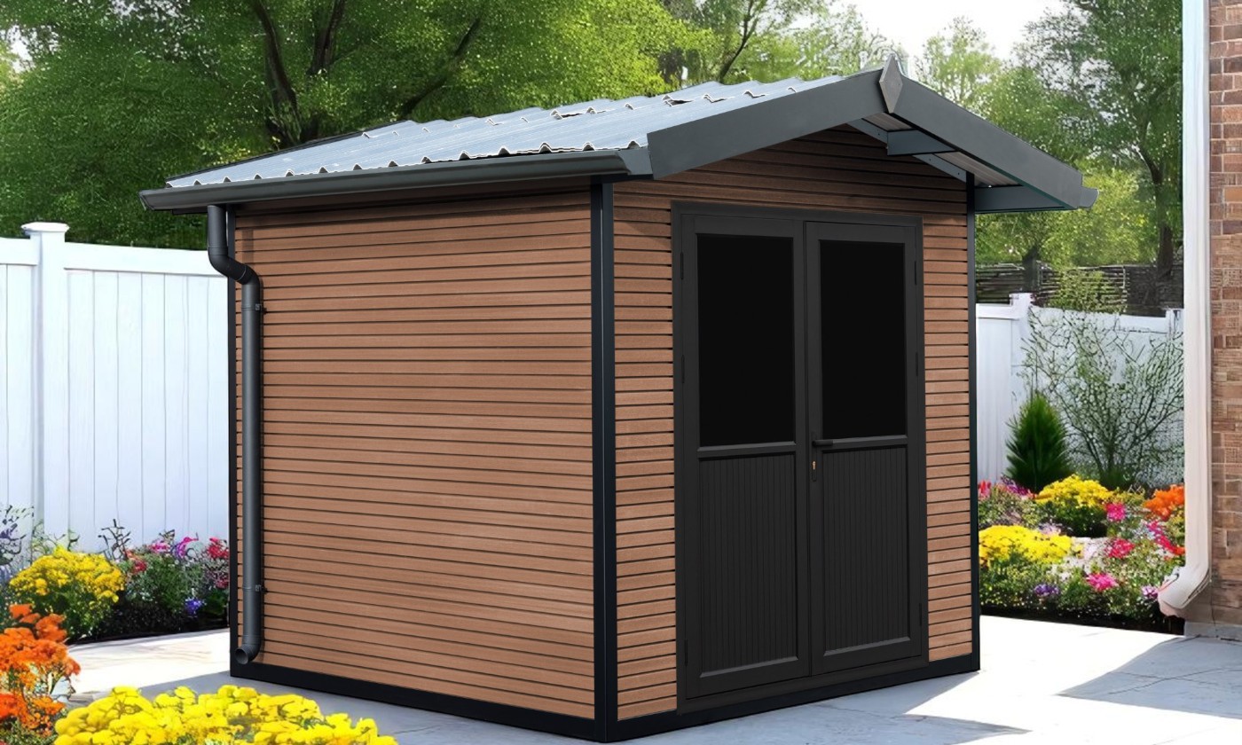 Abri de jardin composite Lans, toit 2 pentes, 2.23x2.23m, 4.97m2 Abri de jardin composite Lans, toit 2 pentes, 2.23x2.23m, 4.97m2