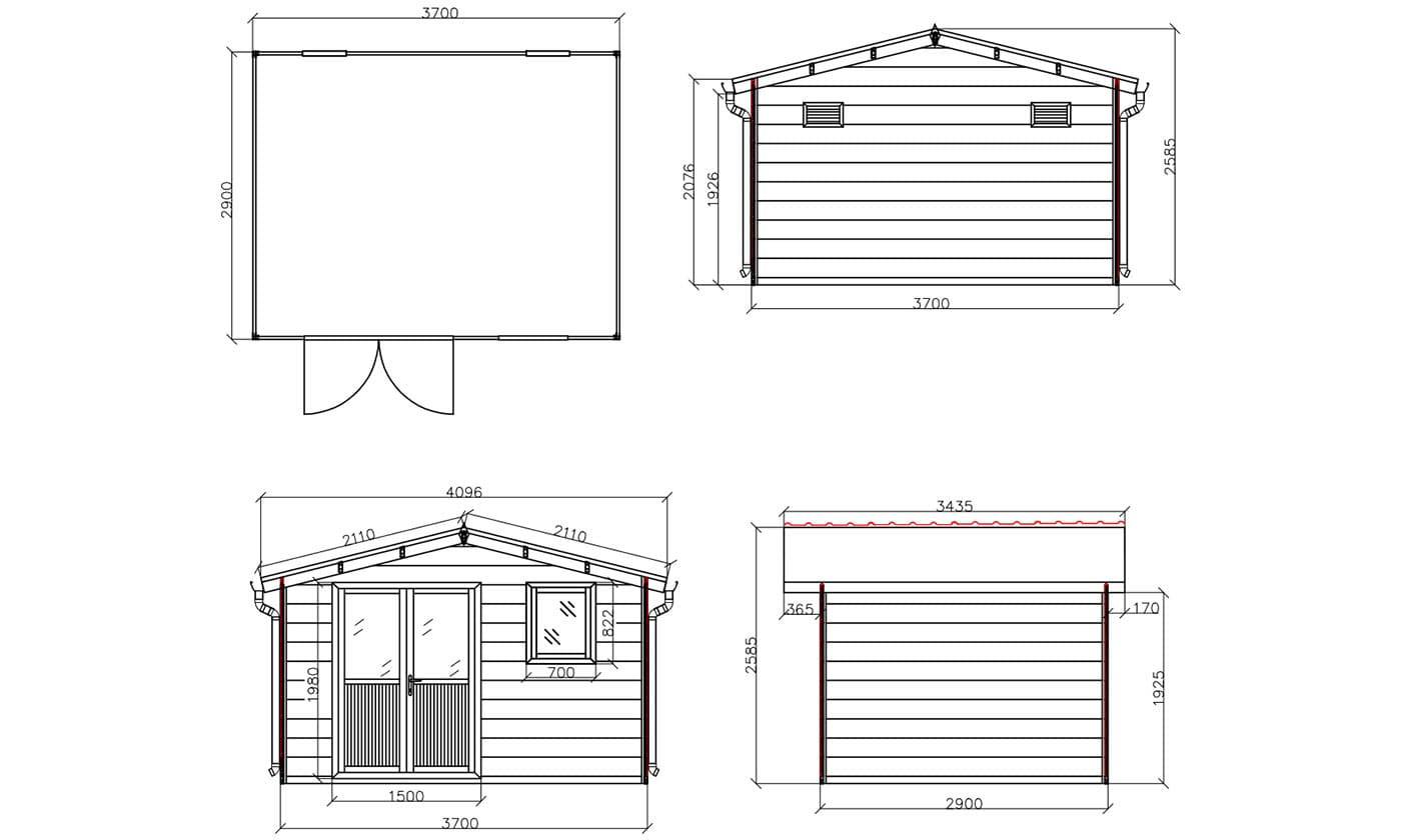 Abri de jardin composite Matala, toit 2 pentes, 3.7x2.9m, 10.73m2 . Abri de jardin composite Matala, toit 2 pentes, 3.7x2.9m, 10.73m2 – Image 3