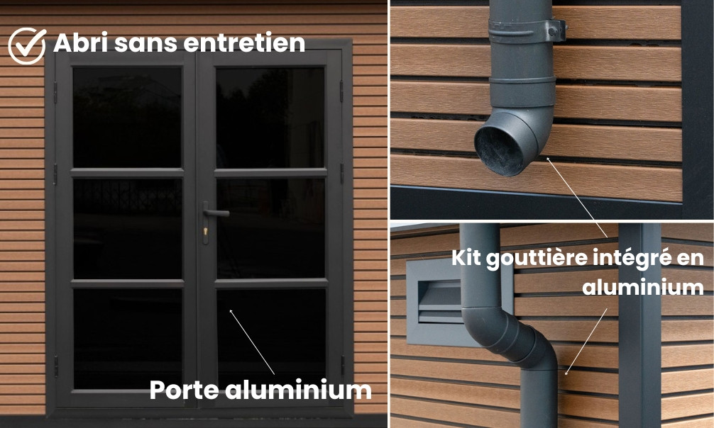 Abri de jardin composite Poitiers, toit 2 pentes, 5.80x2.9m, 16.82m2 ..... Abri de jardin composite Poitiers, toit 2 pentes, 5.80x2.9m, 16.82m2 – Image 2