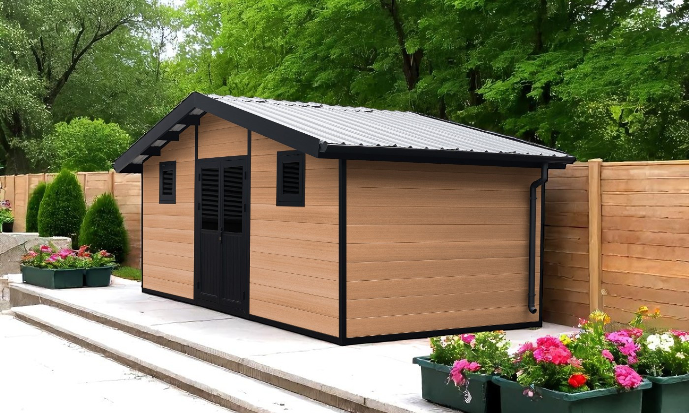 Abri de jardin composite Poitiers, toit 2 pentes, 5.80x2.9m, 16.82m2 Abri de jardin composite Poitiers, toit 2 pentes, 5.80x2.9m, 16.82m2