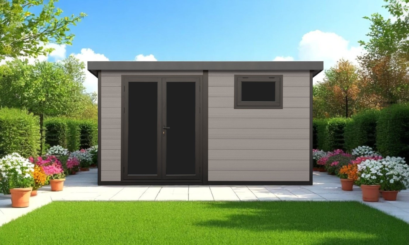 Abri de jardin composite Strasbourg, toit monopente, 4x3m, 12m2 ........ Abri de jardin composite Strasbourg, toit monopente, 4x3m, 12m2 – Image 3