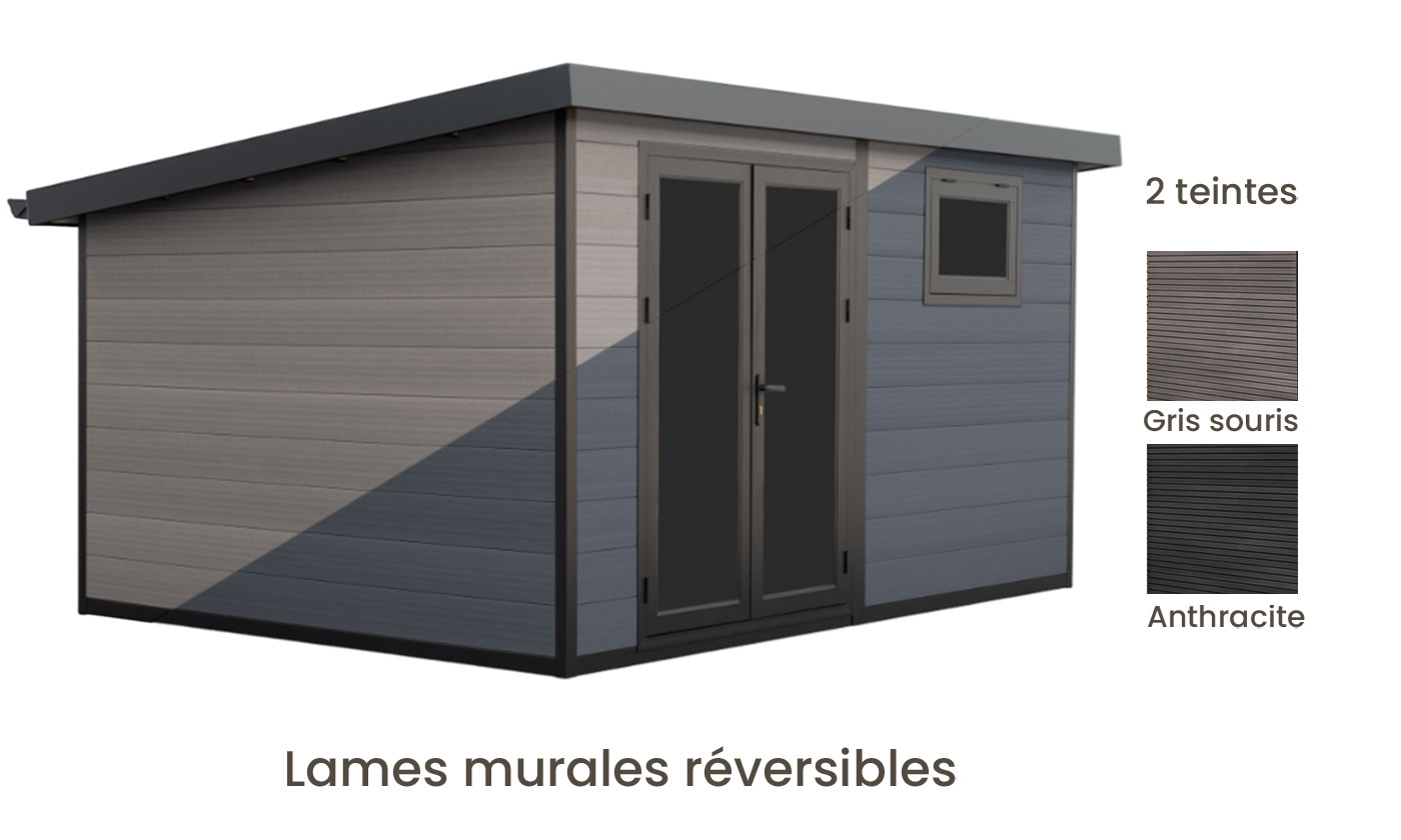 Abri de jardin composite Strasbourg, toit monopente, 4x3m, 12m2 ... Abri de jardin composite Strasbourg, toit monopente, 4x3m, 12m2 – Image 4