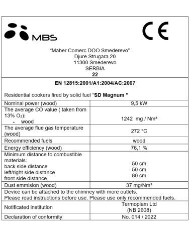 Cuisinière à bois Magnum 107 cm 5 coloris au choix .... Cuisinière à bois Magnum 107 cm 5 coloris au choix – Image 5