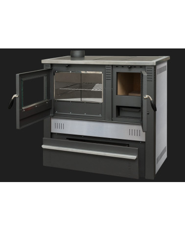 Cuisinière à bois + four PANONIA INOX 90 cm . Cuisinière à bois + four PANONIA INOX 90 cm – Image 4