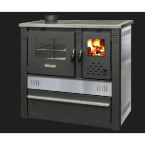 Cuisinière à bois + four PANONIA INOX 90 cm