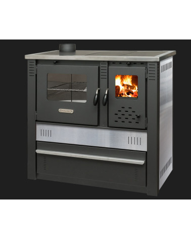 Cuisinière à bois + four PANONIA INOX 90 cm Cuisinière à bois + four PANONIA INOX 90 cm