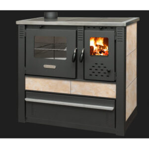 Cuisinière à bois + four PANONIA beige 90 cm