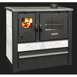 Cuisinière à bois + four PANONIA blanc 90 cm