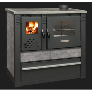 Cuisinière à bois + four PANONIA gris 90 cm