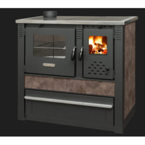 Cuisinière à bois + four PANONIA moka 90 cm