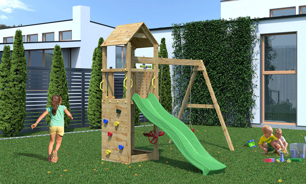 Tour de jeux pour enfants en bois traité autoclave FLAPPI ... Tour de jeux pour enfants en bois traité autoclave FLAPPI – Image 3