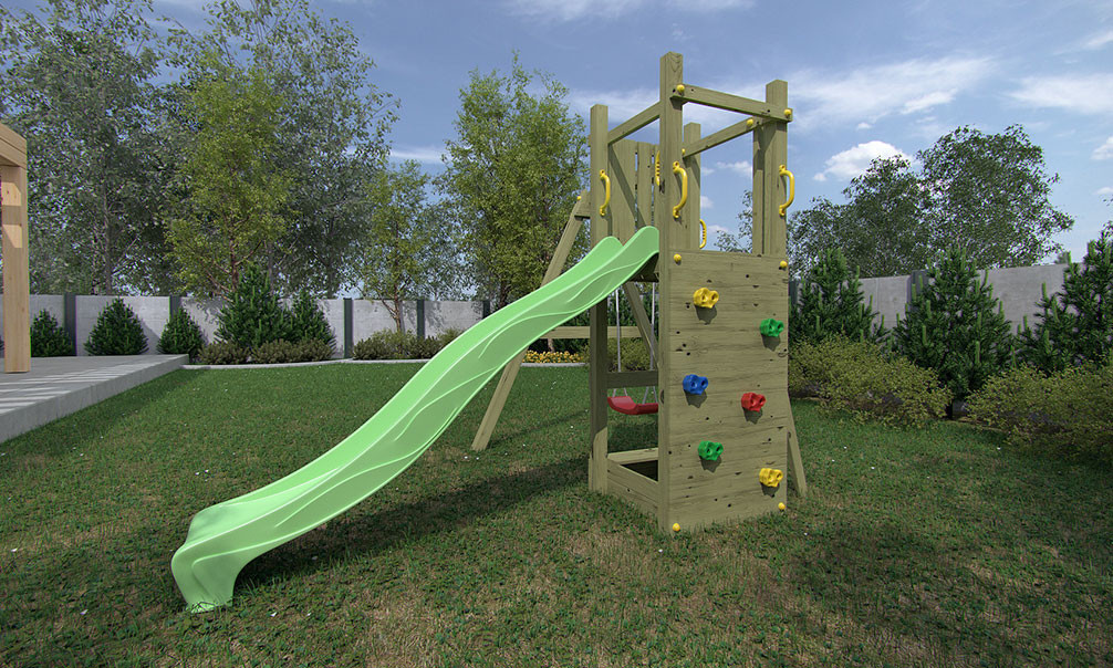 Tour de jeux traitée autoclave FUNNY 3 balançoire 1 siège 00125 Tour de jeux traitée autoclave FUNNY 3 balançoire 1 siège – Image 8