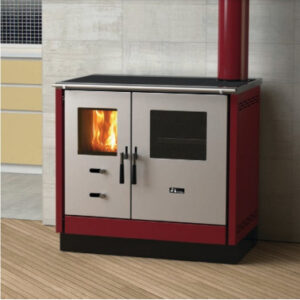 Cuisinière à bois MIONICA II 90 cm façade en inox 3 coloris au choix